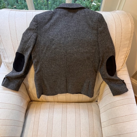 Boys Herringbone Grey Blazer David Oliver from Wooden Soldier Size 7 - Picture 3 of 4